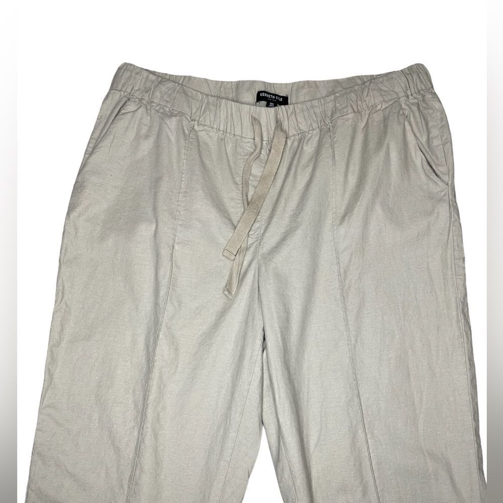 Kenneth Cole Pull-On Drawstring Linen Pants - Picture 4 of 7